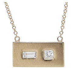 Julez Bryant Rose Gold Rectangular Pendant Necklace