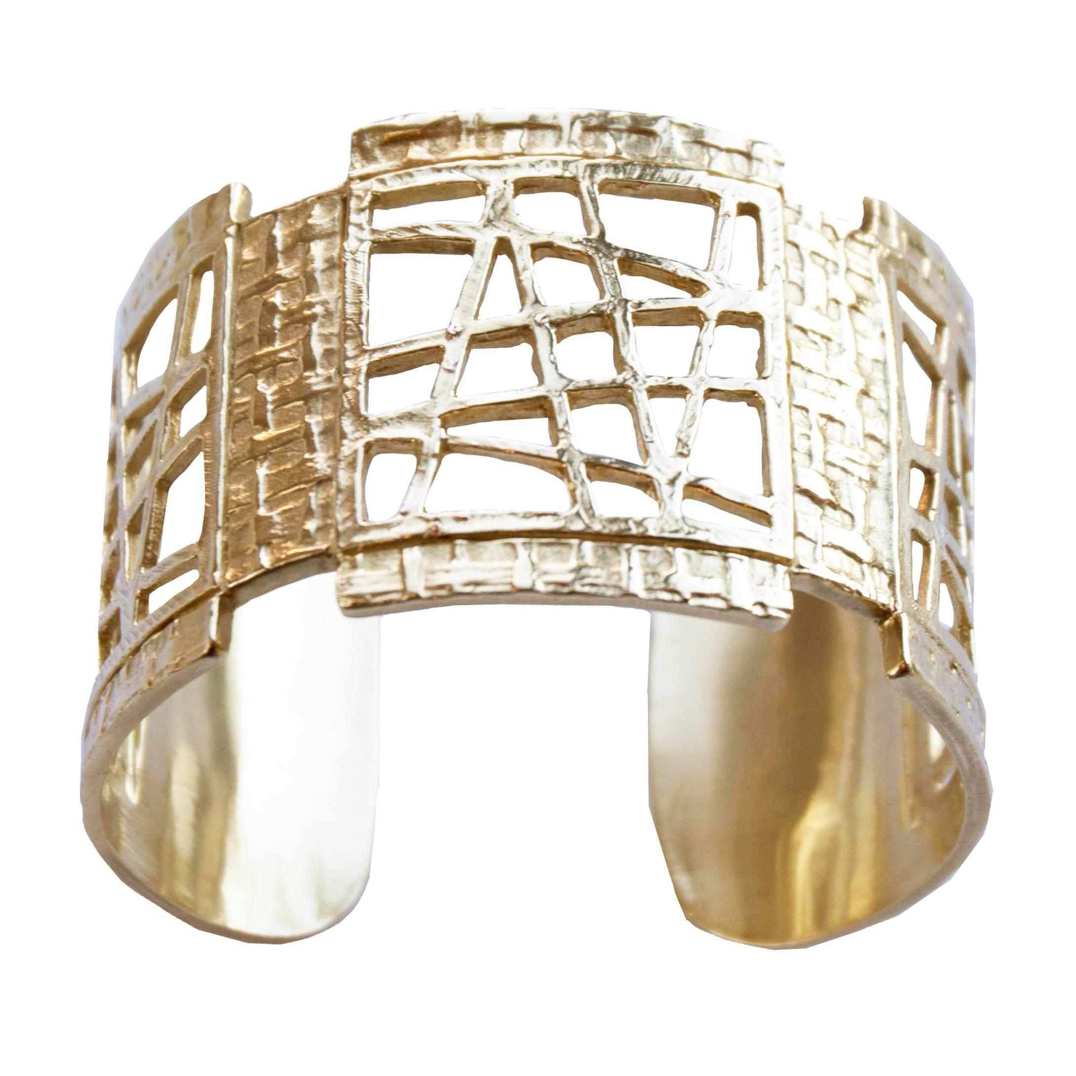 Joan Hornig Gold Avenue Cuff Bracelet For Sale