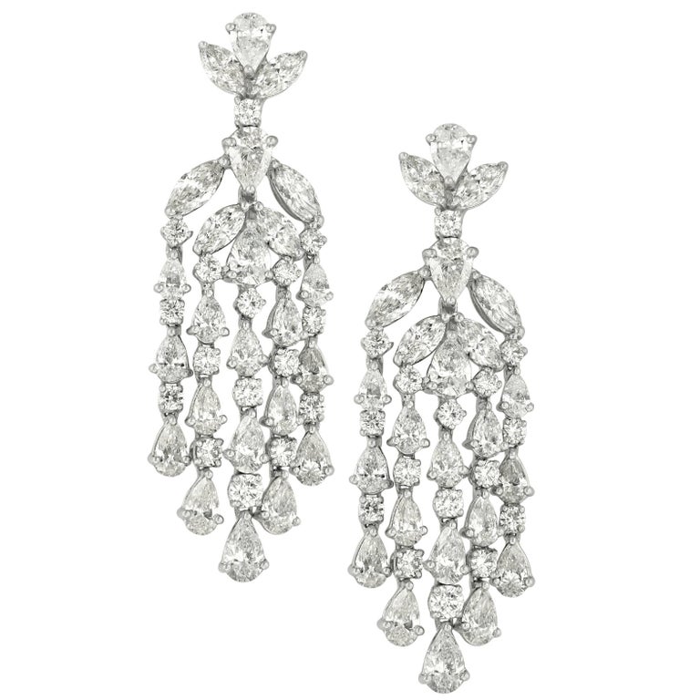 Diamond Chandelier Earrings In Platinum For At 1stdibs Diamond Chandelier Earrings In Platinum For