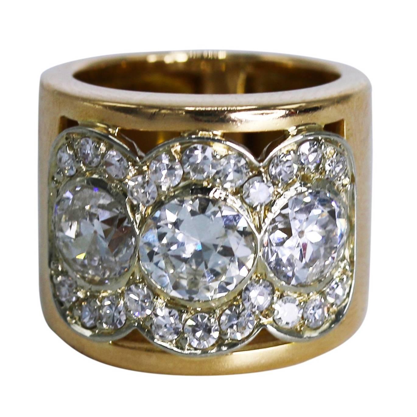 Diamond and Gold Band Ring