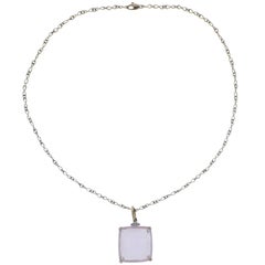 H. Stern Cobblestone Rose Quartz Diamond Gold Pendant Necklace