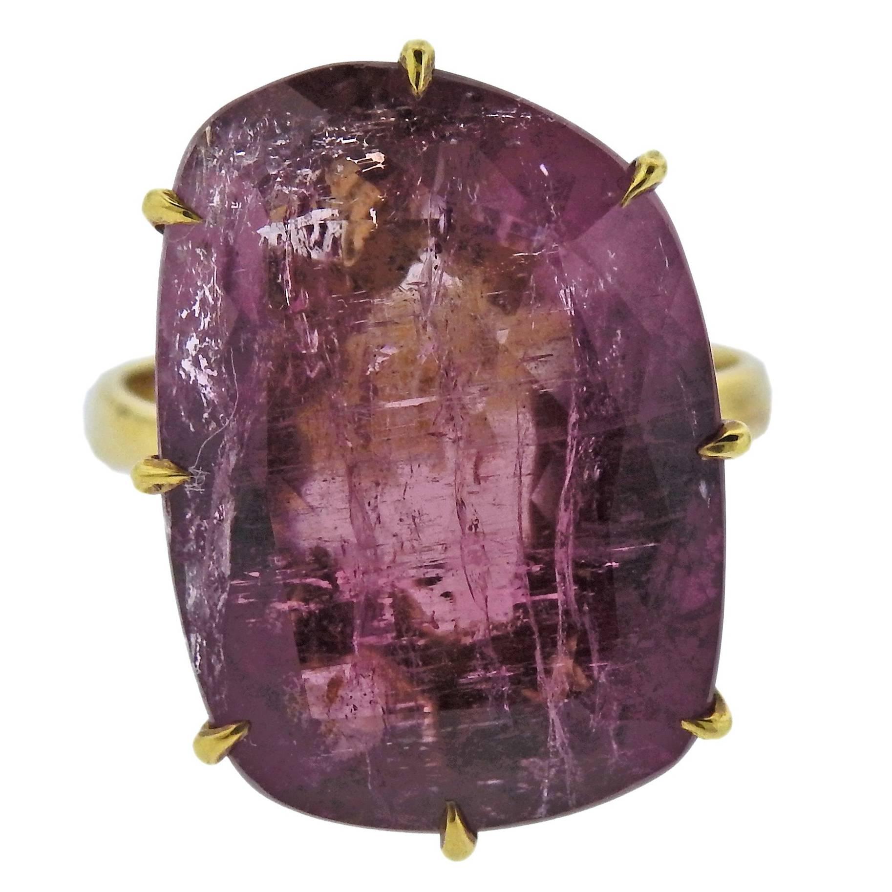 H. Stern Sunrise Pink Tourmaline Gold Ring