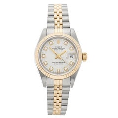 Used Rolex Datejust Stainless Steel and 18 Karat Yellow Gold Ladies 69173
