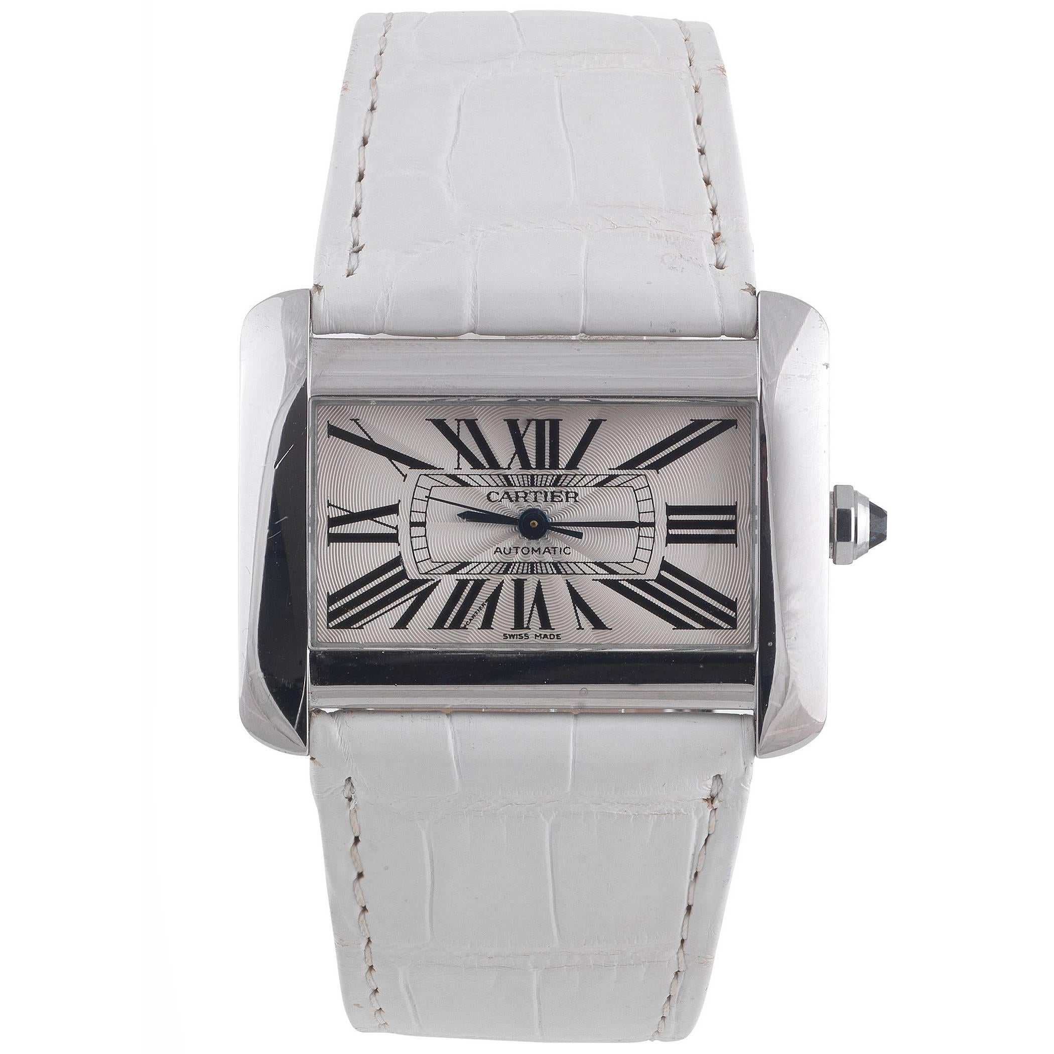 Cartier Stainless Steel Tank Divan Automatic Wristwatch Ref 2612 