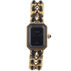 Used Chanel Ladies Gold Plated Premiere quartz Bracelet Wristwatch