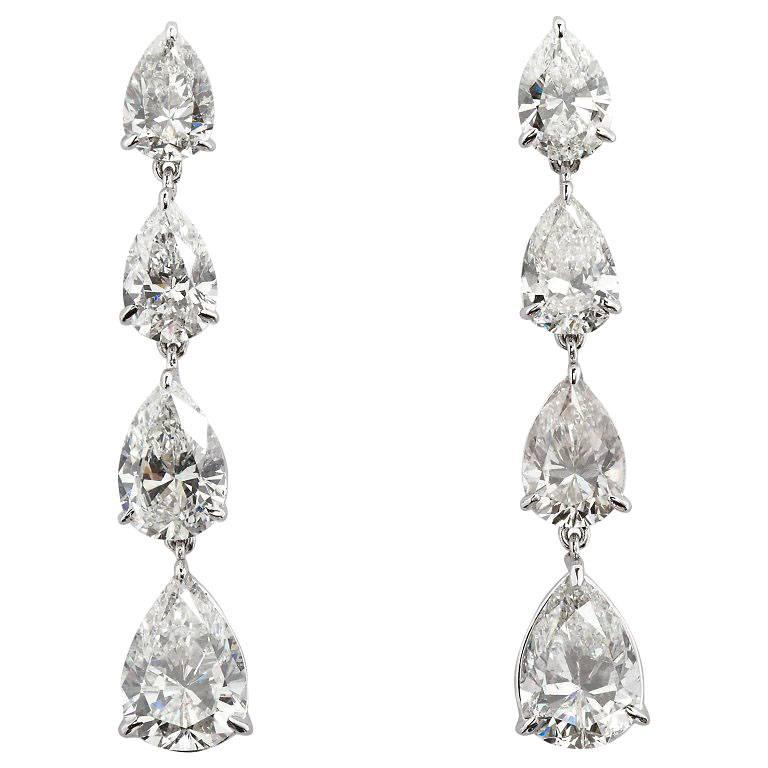 12 Carat Pear Shape Diamond Dangle Earrings For At 1stdibs 12 Carat Pear Shape Diamond Dangle Earrings For