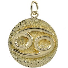 Retro Tiffany & Co. Gold Zodiac Cancer Pendant