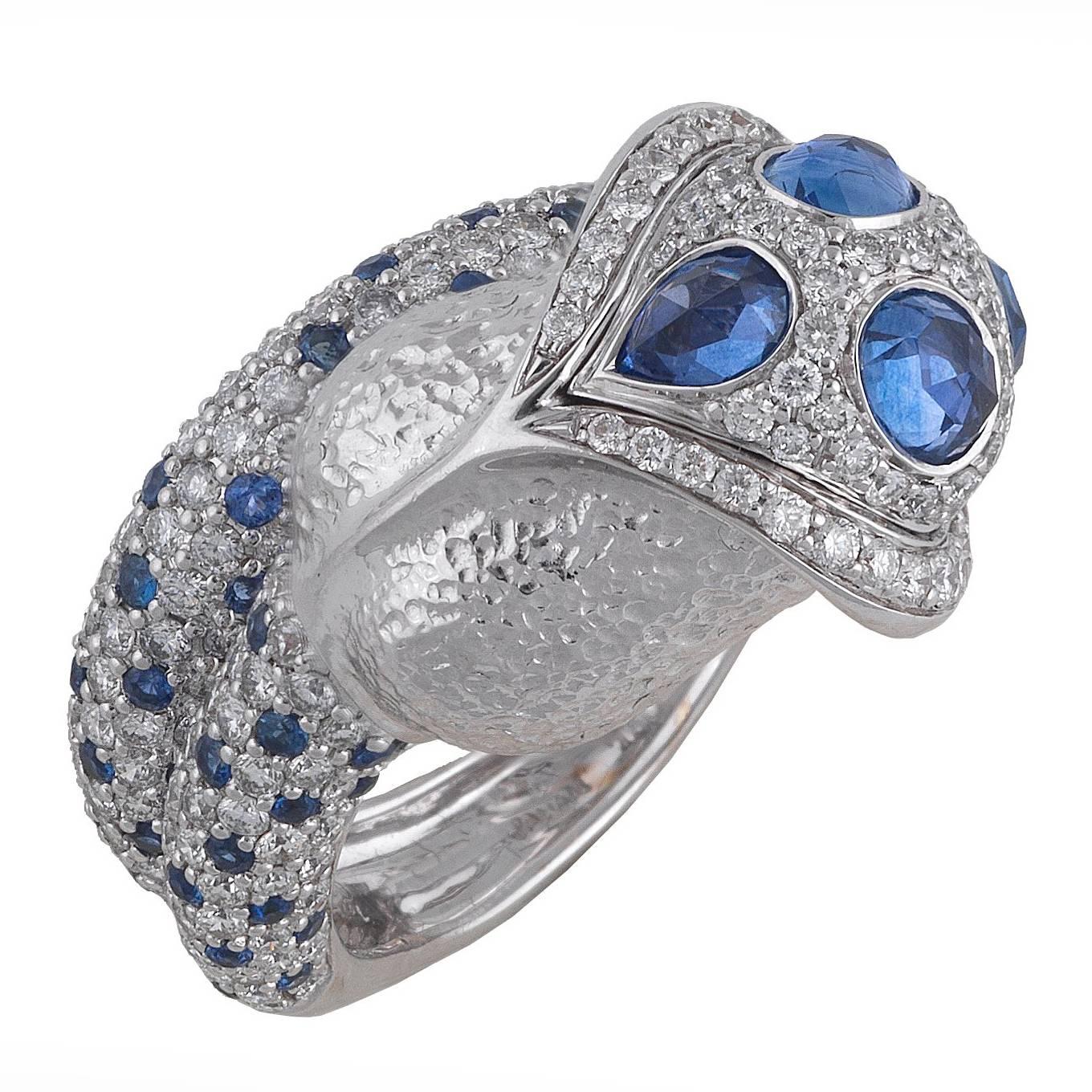 Jahan a Sapphire and Diamond Dress Ring For Sale