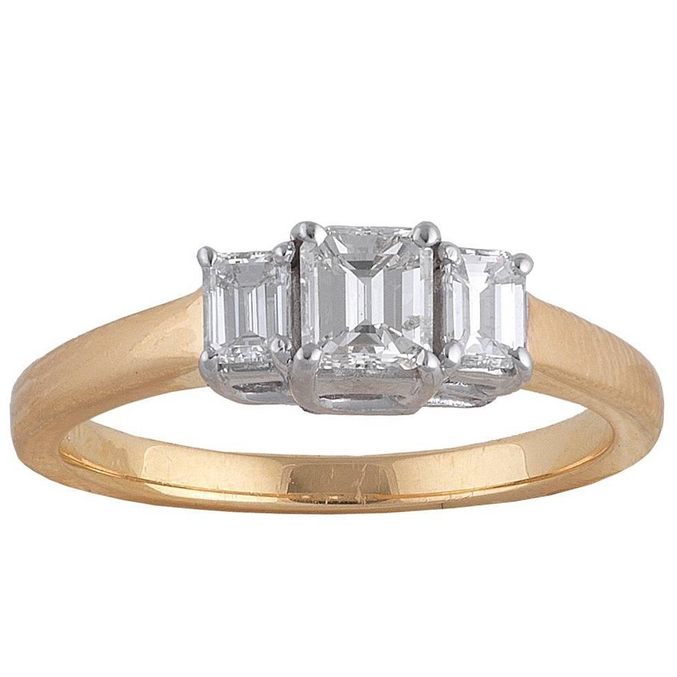 18 Carat Gold Diamond Three-Stone Ring