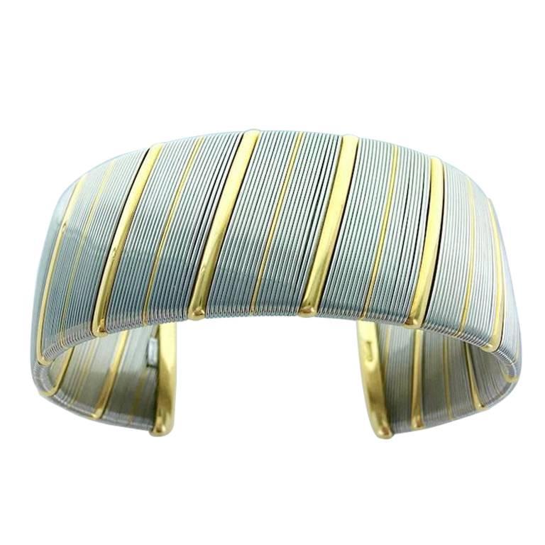 1970s Cartier Gold and Steel Bangle
