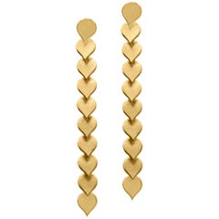 Timeless Gold Plated Brass Teardrop Shaped Motif Greek Drop Earrings