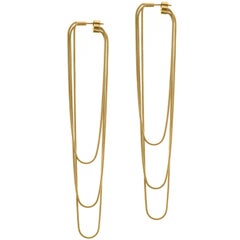 Statement Liquid Effect Snake Chain Gold-Plated Silver Greek Movement Earrings