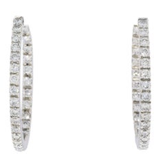 18 Karat White Gold 0.82 Carat G-H/SI Inside Out Hoops