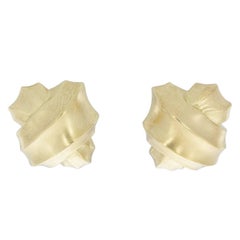 Angela Cummings Yellow Gold Classic Clip Earrings