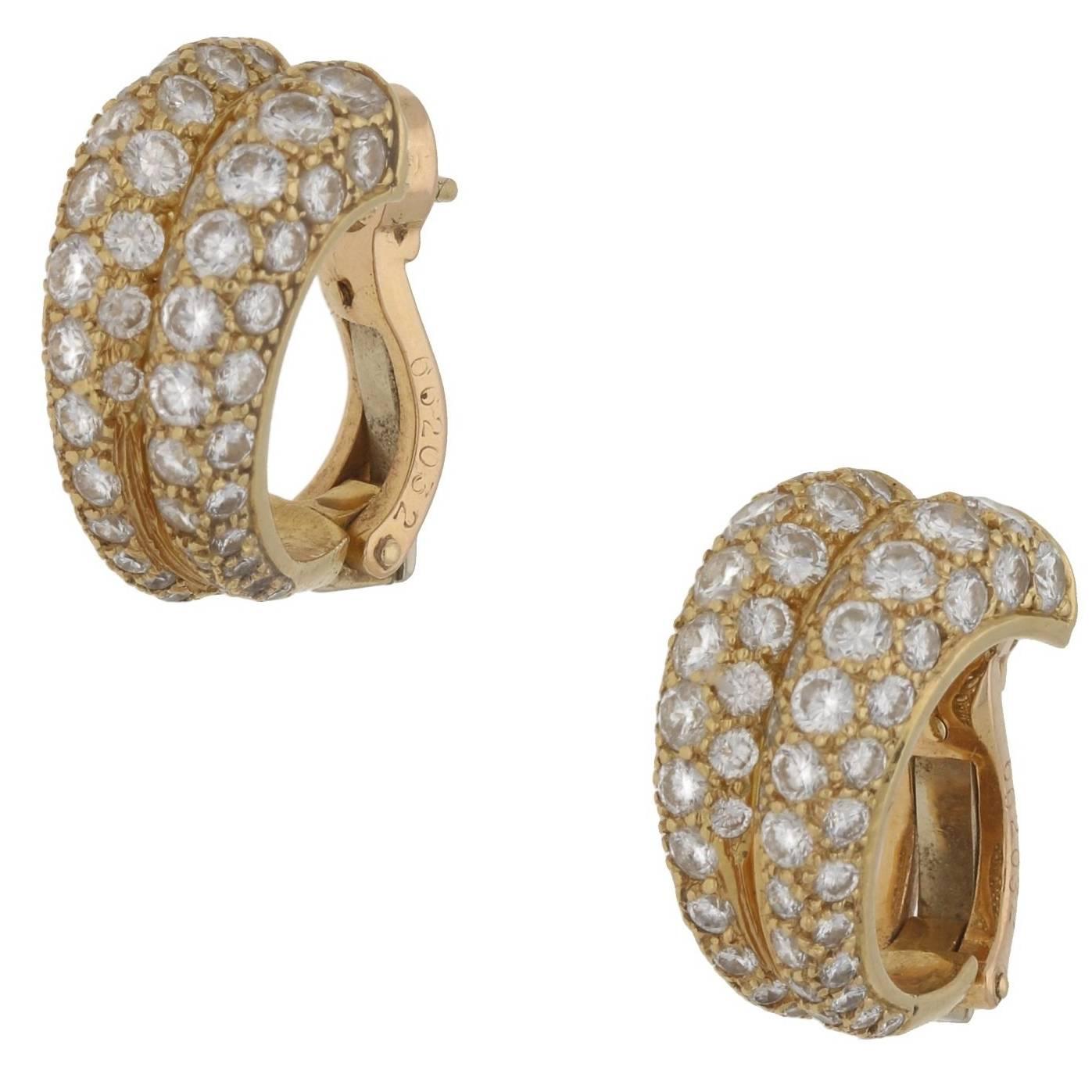 Cartier Diamond Double Hoop Earrings