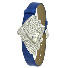 Cartier Libre Montre Froisée Diamond Fan-Shaped Watch in 18 Karat White Gold