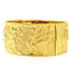 Carrera y Carrera Erotic 18 Karat Yellow Gold Wide Bangle