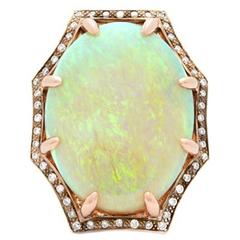 11 Carat Opal Diamond Rose Gold Ring 11