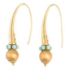 18 Karat Gold and Turquoise Earrings