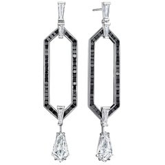 Doryn Wallach 6.53 Carat Kite Diamond Statement Earrings