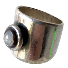 Sam Kramer Moonstone Sterling Silver Wide Band Ring