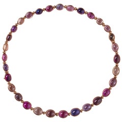 Bulgari Gold Necklace or Bracelets with Colored Sapphires