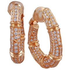 Cartier Diamond Bamboo Ear Clips