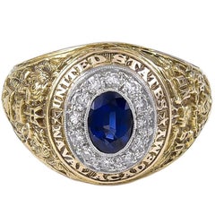 1949 U.S. Naval Academy Bailey Banks Biddle Sapphire Diamond Ring