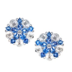 Sapphire Rock Crystal Diamond Earclips by Aletto Bros.