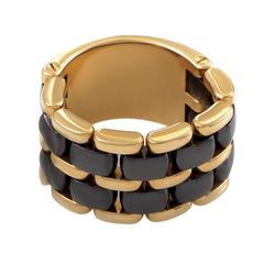 Chanel Ultra Hematite Gold Band Ring