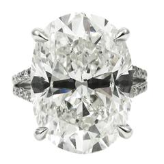 10.10 Carat GIA Cert Oval Diamond Platinum Ring 3