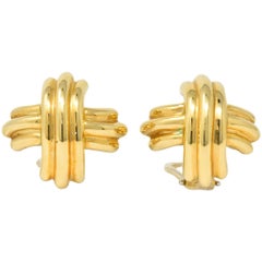 Vintage Tiffany & Co. Contemporary 18 Karat Gold X Earrings