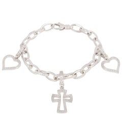 Theo Fennell White Gold Diamond Charm Bracelet