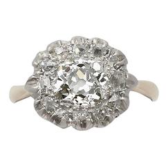 Victorian 1.63 Carat Diamond Gold Platinum Cluster Ring 10