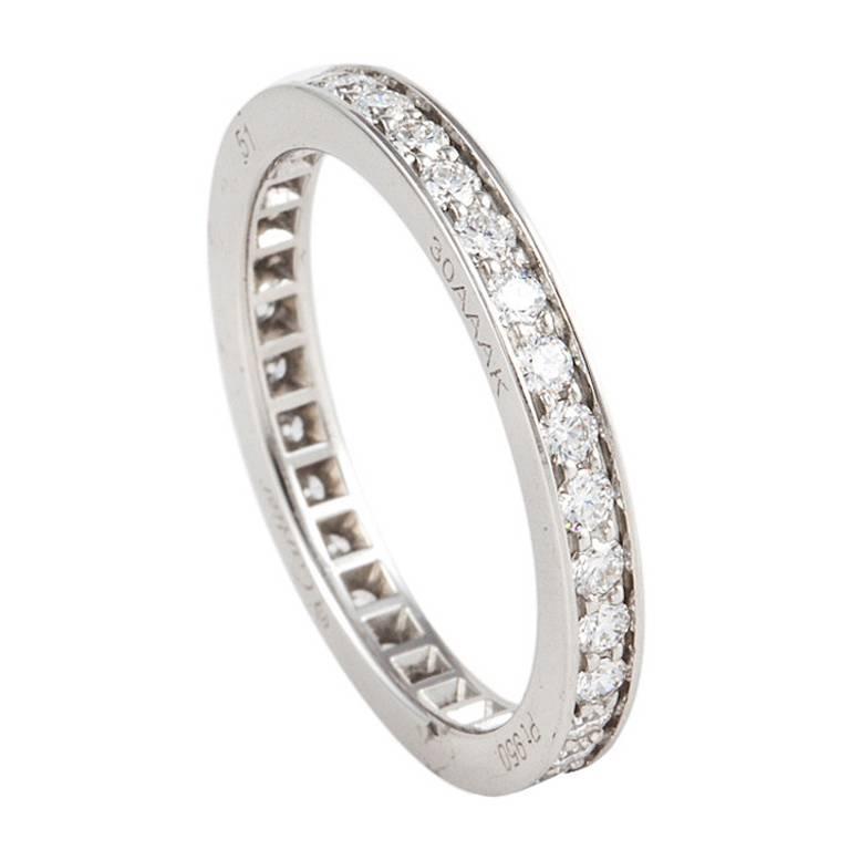 Cartier Platinum Diamond Eternity Band For Sale at 1stdibs