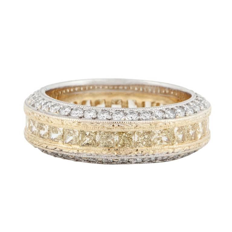 Beaudry Diamond Gold Platinum Band Ring