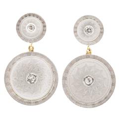 Carter Gough Mother of Pearl Diamond Platinum Dangle Earrings 4