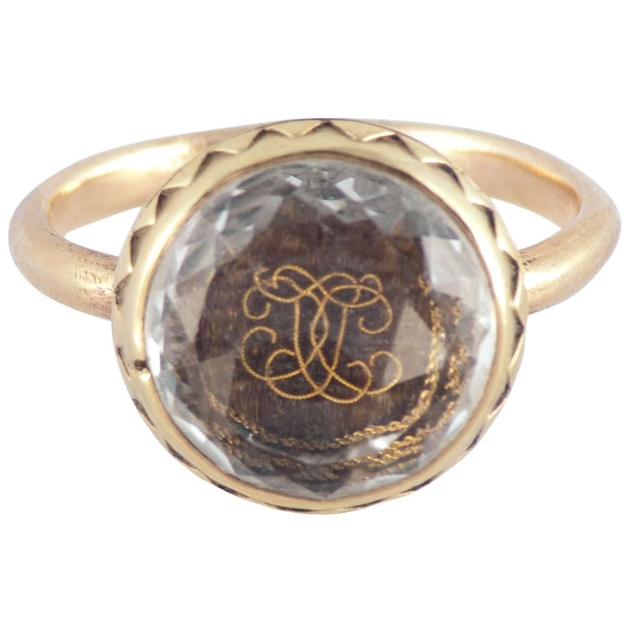 Antique Stuart Crystal Gold Ring 