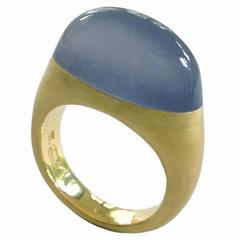 Dalben Namibian Chalcedony Gold Ring 5