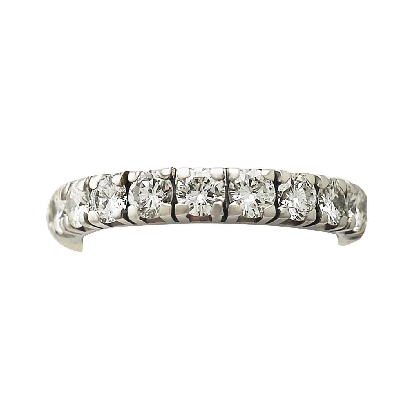 1.02Ct Diamond & 18k Yellow Gold Half Eternity Ring - Contemporary Circa 2000