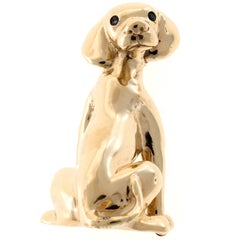 Vintage Sapphire Gold Labrador Retriever Dog Pin