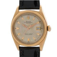 Rolex Rose Gold Early Datejust Wristwatch Ref 6605 circa 1958