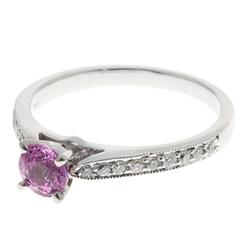 Peter Suchy GIA Certified Pink Sapphire Diamond Platinum Engagement Ring 4