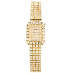 Vintage Piaget Lady's Yellow Gold Diamond Pave Wristwatch