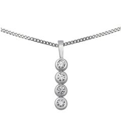 0.50 Ct Diamond and 18 k White Gold Pendant - Vintage Circa 1990 7