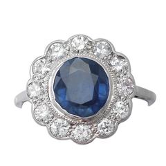 2.49Ct Sapphire
0.87Ct Diamond, 18k White Gold Cluster Ring - Antique 2.49Ct Sapphire
0.87Ct Diamond, 18k White Gold Cluster Ring - Antique