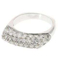 Pave Diamond 1.07 Carat White Gold Dome Ring 1