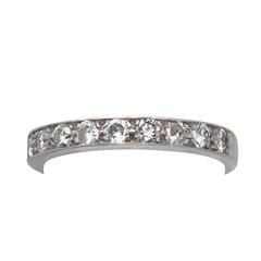 0.45Ct Diamond, 18k White Gold Half Eternity Ring - Vintage Circa 1960 10