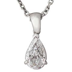 Vintage 0.60 Carat Diamond and Platinum Solitaire Pendant by David Morris 1
