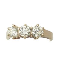 1.53Ct Diamond, 18k Yellow Gold Trilogy Ring - Contemporary 2002 12
